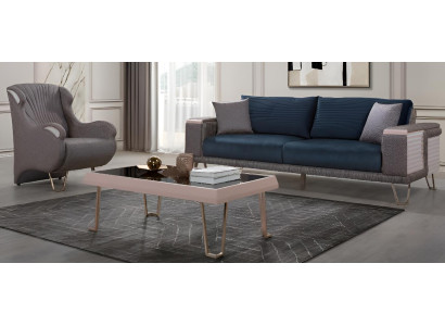 Stilvolles Sofa-Set Holzrahmen Moderne Interieur Minimalistischer Stil