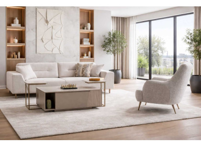 3 Sitzer Sofa Sessel Wohnzimmer Stil modern Farbe weiß neu bequem