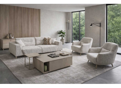 3 Sitzer Sofa Sessel Wohnzimmer Stil modern Farbe weiß weich bequem neu