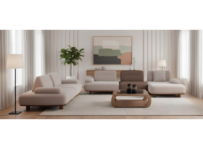 Modernes L-förmiges Sofa mit 3-Sitzer Sofa für stilvolle Wohnzimmer