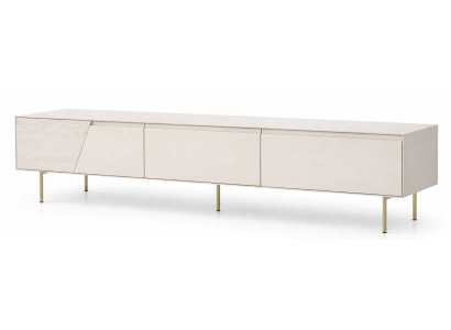 Tv Schrank Stil modern Farbe beige neu Holz quadratisch Metall geräumig