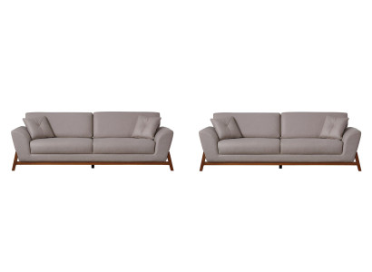Wohnzimmer Set Modern Grau Designer-Sofa Komfortabel Stoff 2xSofa