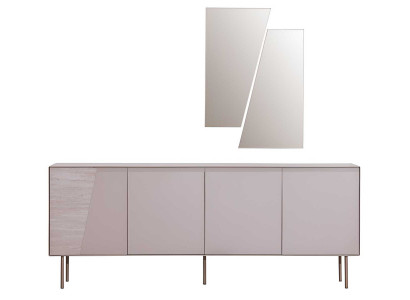 Sideboard Spiegel Esszimmer Stil modern Farbe beige neu Küche Holz