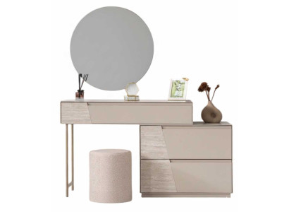Schminktisch Spiegel Hocker Stil modern Farbe beige neu Schlafzimmer