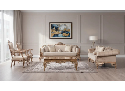 3+3+1+1-Sitzer Wohnzimmer Set mit Couchtisch im klassischen Stil