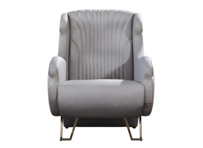 Graues Luxus-Sessel Modernes Interieur Minimalistische Stil Holzrahmen