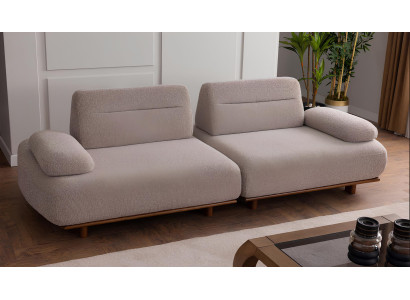 Stilvolles 3-Sitzer Sofa Beige mit voluminöser Rückenlehne und Sitzfläche