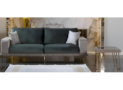 Modernes Sofa-Set Grüne Minimalistischer Stil Holzrahmen Glatte Ecken