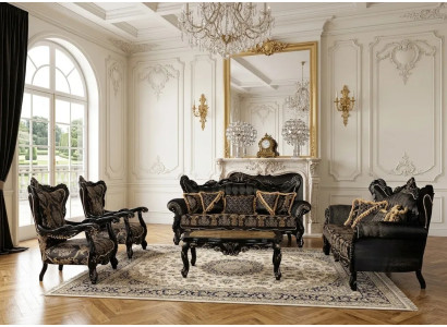 Wohnzimmer-Set mit Couchtisch 3+3+1+1 im klassischen Stil