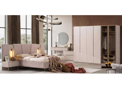 Bett Nachttisch Kleiderschrank Schminktisch Spiegel Hocker Stil modern