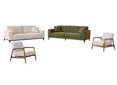 Wohnzimmer Set Modern Mehrfarbig Designer-Set Komfortabel Stoff Holz