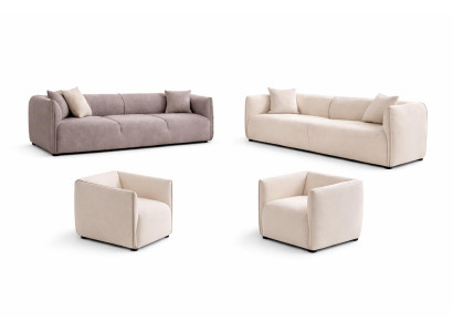 Wohnzimmer Set Modern Mehrfarbig Designer-Set Komfortabel Stoff Holz