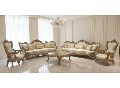 Klassisches Wohnzimmer-Set 3+3+1+1 mit Couchtisch