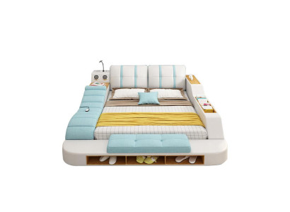 Multifunktionales Bett Moderner Stil Weiße Farbe Holzrahmen Weich