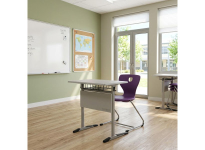 Schulset Modern Ergonomisch Grau Schultisch Lila Stuhl Einzeltisch