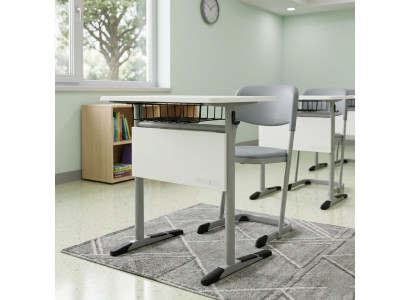 Schulset Modern Ergonomisch Grau Schultisch Grau Stuhl Einzeltisch