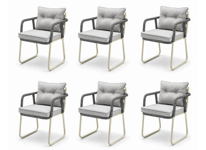 Stuhl Moderner Stil Grau Weiß Farbe   Weiches Sitzpolster Metallrahmen