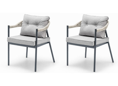 Stuhl Moderner Stil Grau Farbe Weicher Stuhl Metallrahmen Geflecht