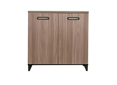 Stilvoller Holzschrank mit minimalistischer Optik und robustem Holzgestell