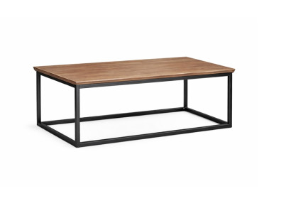 Eleganter moderner Wohnzimmertisch aus Holz mit stilvollem Metallrahmen