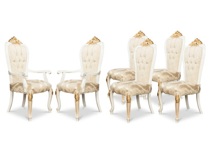 Sechs elegante Stühle im klassischen Stil für stilvolles Esszimmer