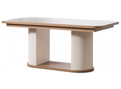 Esstisch Stil modern Farbe braun weiß neu Holz universell geräumig