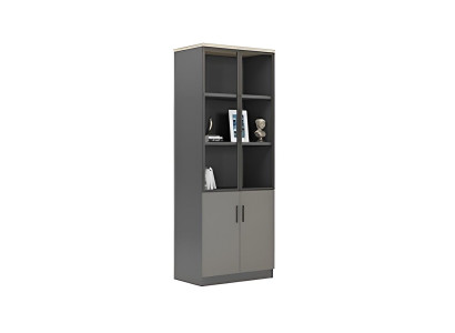 Moderner Eleganter Büroschrank mit Praktischen Türen und Offenen Regalen
