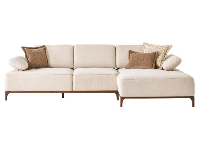 Ecksofa L-Form Weiß Modern Designer-Sofa Elegant Komfortabel Stoff