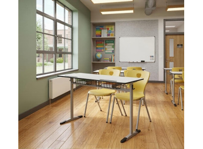 Schulset Modern Ergonomisch Grau Schultisch Gelb Stuhl Doppelsitzige