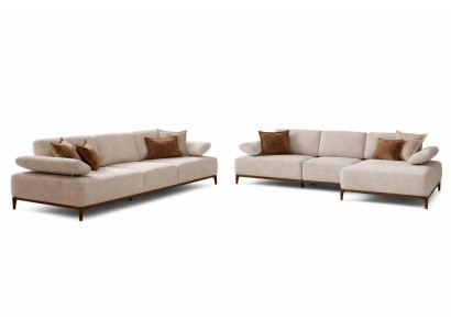 Wohnzimmer Set Modern Weiß Ecksofa L-Form Designer-Set Minimalismus