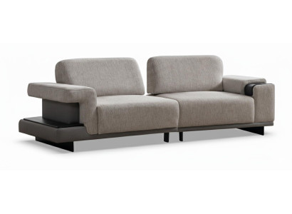 2-Sitzer Sofa Modern Grau Designer-Sofa Stoff Minimalismus Komfortabel