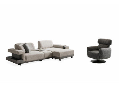 Wohnzimmer Set Modern Grau Ecksofa L-Form Designer-Set Minimalismus