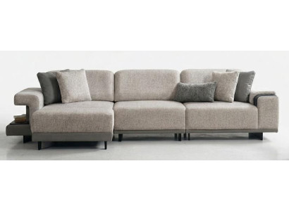 Ecksofa L-Form Grau Modern Designer-Sofa Elegant Komfortabel Stoff