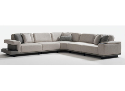 Ecksofa L-Form Grau Modern Designer-Sofa Elegant Komfortabel Stoff