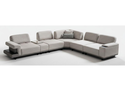 Ecksofa L-Form Grau Modern Designer-Sofa Elegant Komfortabel Stoff