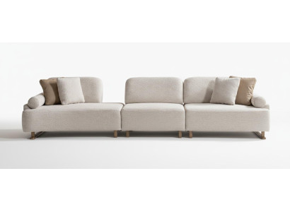 Neu 5-Sitzer Sofa Weiß Modern Designer-Sofa Komfortabel Stoff Gemütlich