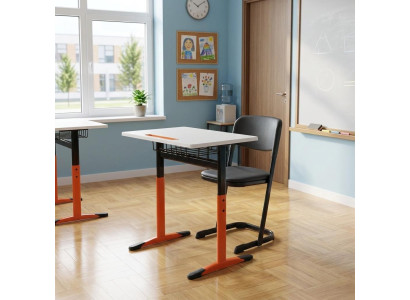 Schulset Modern Ergonomisch Grau Schultisch Schwarz Stuhl Einzeltisch