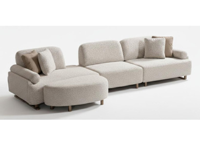 Ecksofa L-Form Weiß Modern Designer-Sofa Elegant Komfortabel Stoff