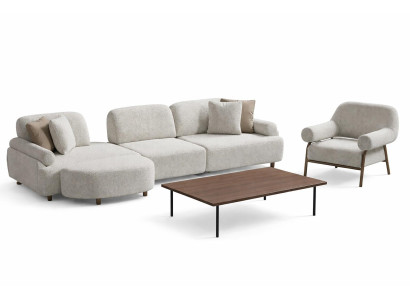 Wohnzimmer Set Modern Weiß Ecksofa L-Form Designer-Set Minimalismus