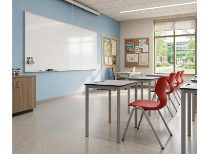 Schulset Modern Ergonomisch Grau Schultisch Rot Stuhl Einzeltisch