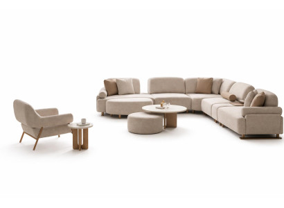 Wohnzimmer Set Modern Weiß Ecksofa U-Form Designer-Set Minimalismus