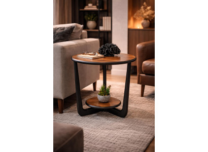 Schicker Brauner Couchtisch Rundtisch Wohnzimmer Eleganter Tisch