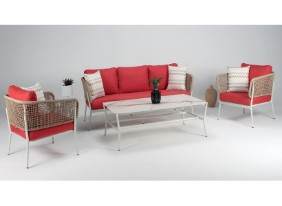 Wohnzimmer Set Modern Set Sessel 3-Sitzer Sofa Couchtisch Premium Set
