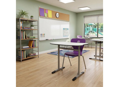 Schulset Modern Ergonomisch Grau Schultisch Lila Stuhl Einzeltisch