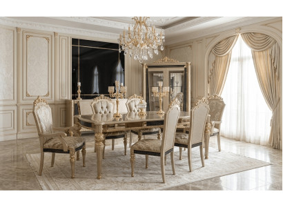 Elegantes Esszimmer-Set mit Esstisch und 6 stilvollen Stühlen