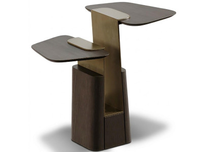 Design Beistelltisch Japandi Stil Holz Braun Modern Edel.