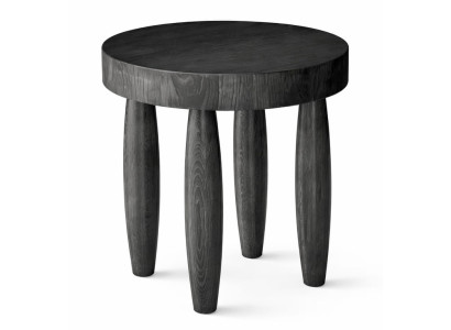 Beistelltisch Moderner Stil Schwarz Holzbeine Holzplatte Runder Tisch