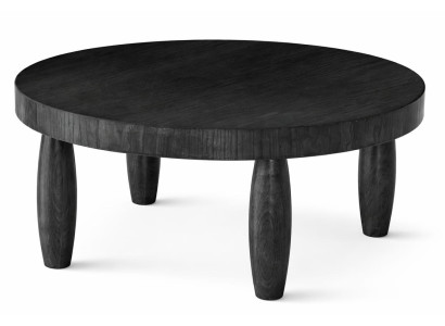 Mittlerer Tisch Schwarz Moderner Stil Holzbeine Holzplatte Runder Tisch