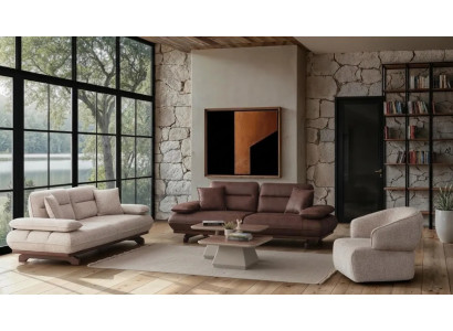 Modernes Wohnzimmer-Set mit 3+3+1 Sitzern im eleganten Design