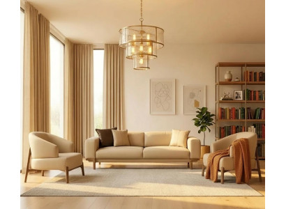 Stilvolles Wohnzimmer-Set 3+1+1 im modernen Design